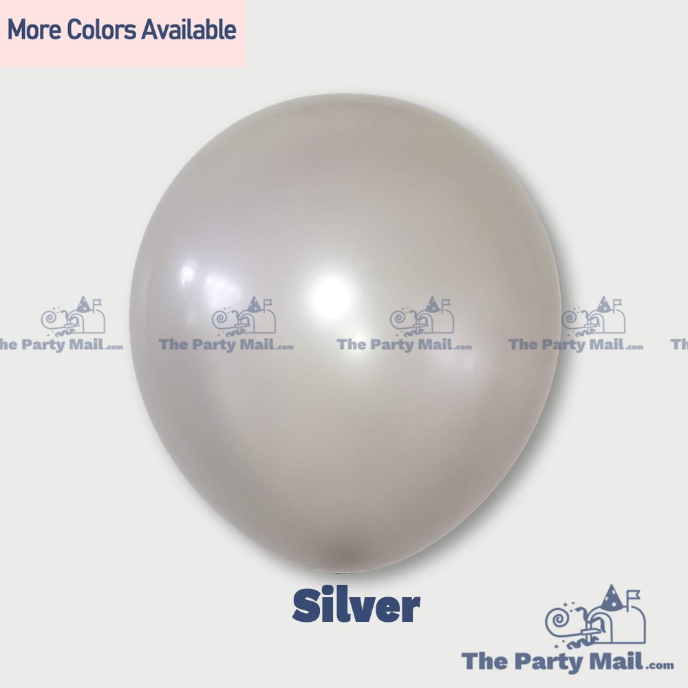 10Pcs Pearl Latex Balloons - Silver