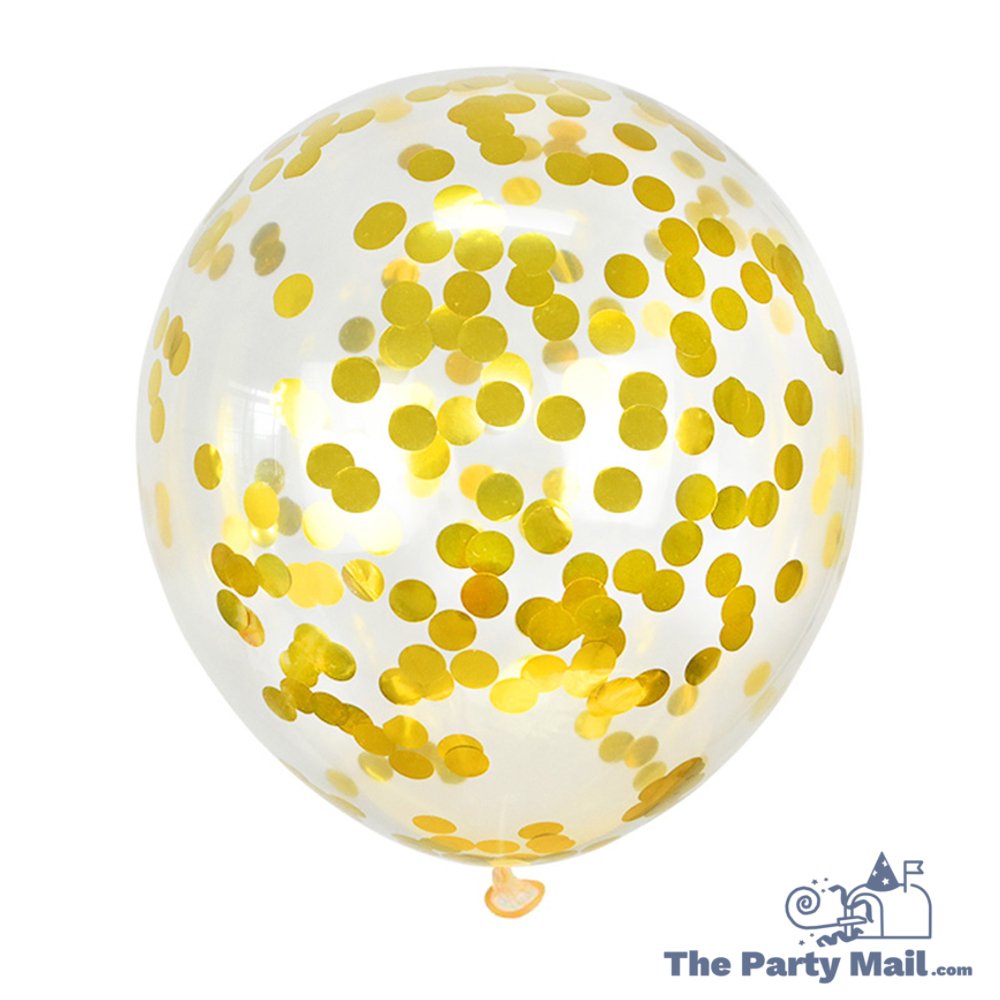 5Pcs Latex Confetti Balloon - Gold
